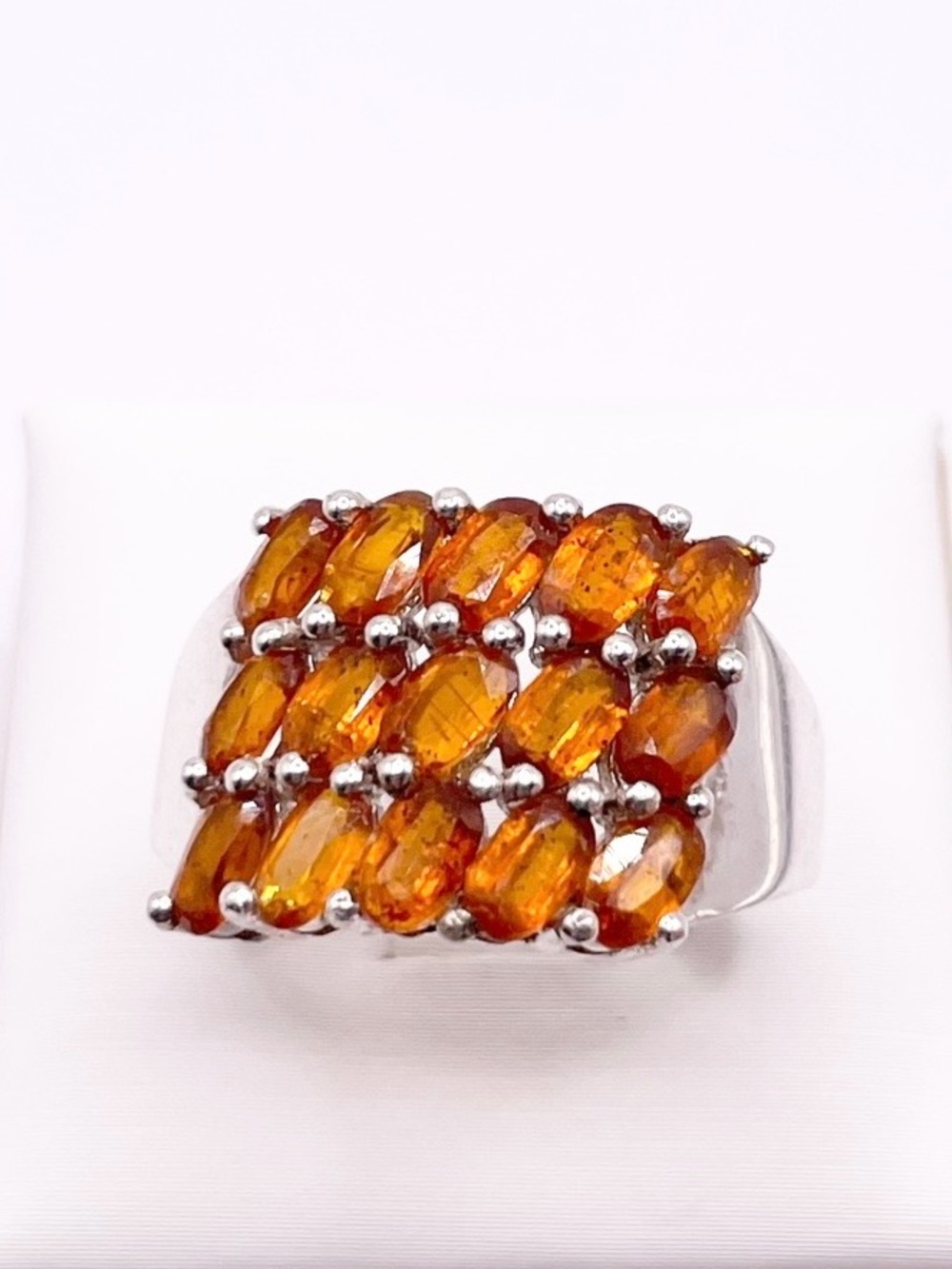 Size 9 Mexican Fire Opal 925 Sterling Silver Ring